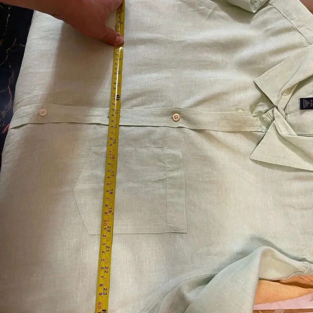 Set Of 2 Banana Republic Button Up Shirt Short Sleeve Men's Slim Fit 17-17½ XL